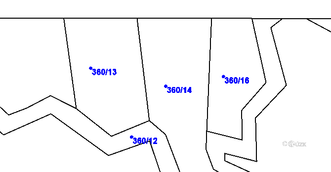 Parcela st. 360/14 v KÚ Kosičky, Katastrální mapa