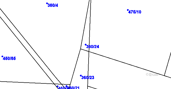 Parcela st. 360/24 v KÚ Kosičky, Katastrální mapa