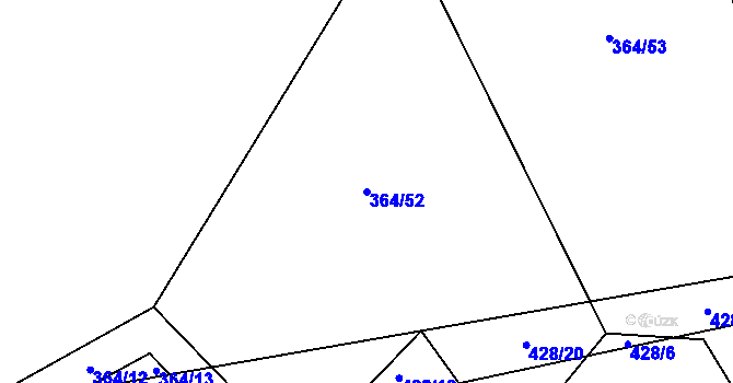 Parcela st. 364/52 v KÚ Kosičky, Katastrální mapa