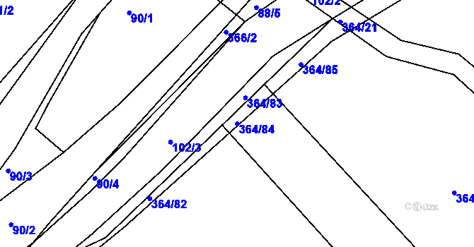 Parcela st. 364/84 v KÚ Kosičky, Katastrální mapa