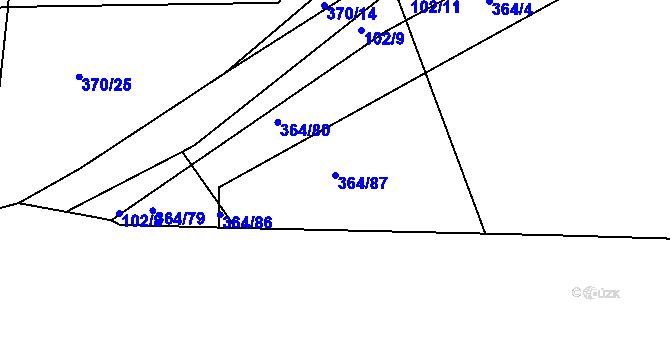 Parcela st. 364/87 v KÚ Kosičky, Katastrální mapa