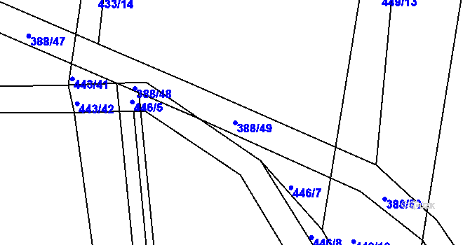 Parcela st. 388/49 v KÚ Kosičky, Katastrální mapa