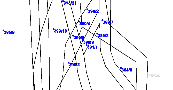 Parcela st. 391/1 v KÚ Kosičky, Katastrální mapa