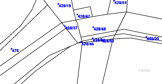 Parcela st. 428/46 v KÚ Kosičky, Katastrální mapa