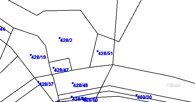 Parcela st. 428/51 v KÚ Kosičky, Katastrální mapa