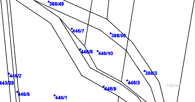 Parcela st. 446/10 v KÚ Kosičky, Katastrální mapa