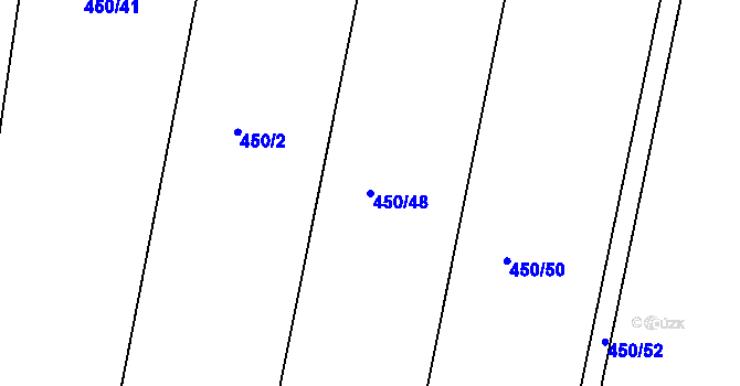 Parcela st. 450/48 v KÚ Kosičky, Katastrální mapa