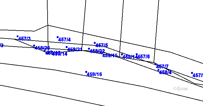 Parcela st. 459/15 v KÚ Kosičky, Katastrální mapa