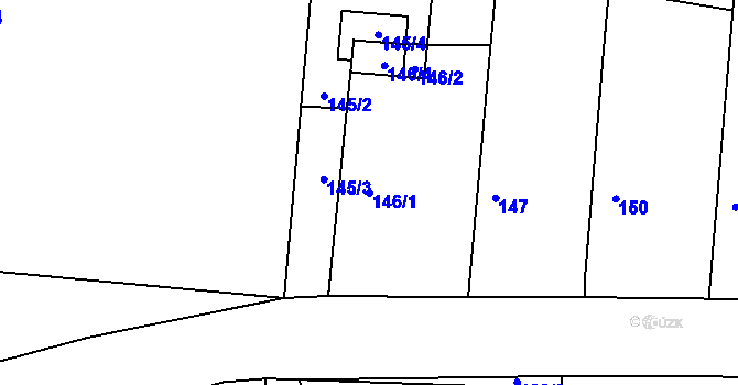 Parcela st. 146/1 v KÚ Kosičky, Katastrální mapa