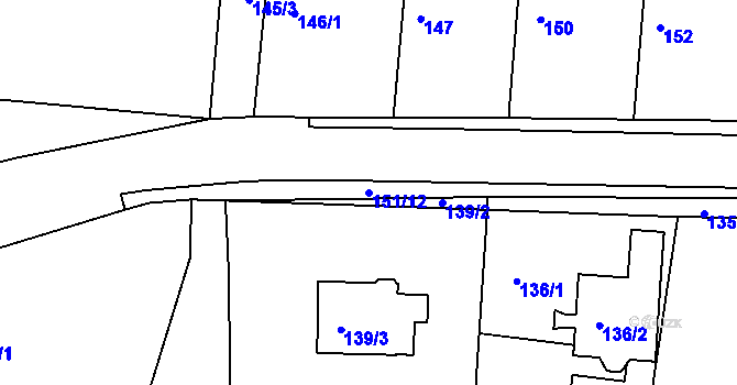 Parcela st. 151/12 v KÚ Kosičky, Katastrální mapa