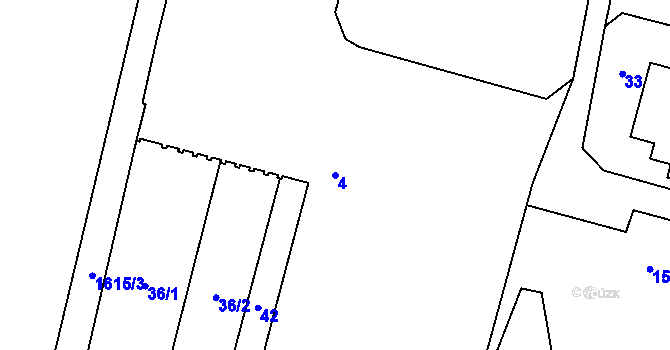 Parcela st. 4 v KÚ Kosmonosy, Katastrální mapa