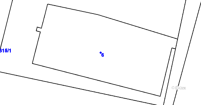 Parcela st. 6 v KÚ Kosmonosy, Katastrální mapa