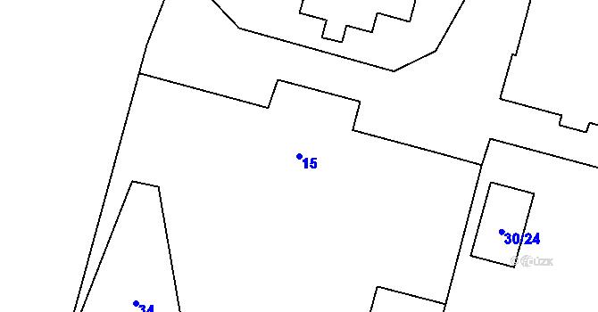 Parcela st. 15 v KÚ Kosmonosy, Katastrální mapa