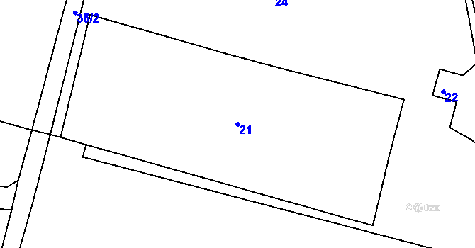 Parcela st. 21 v KÚ Kosmonosy, Katastrální mapa