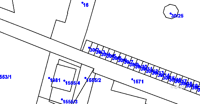 Parcela st. 30/4 v KÚ Kosmonosy, Katastrální mapa