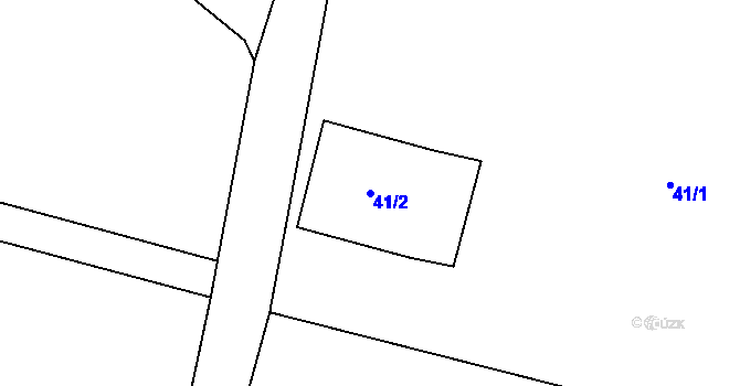 Parcela st. 41/2 v KÚ Kosmonosy, Katastrální mapa