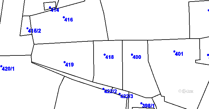 Parcela st. 418 v KÚ Kosmonosy, Katastrální mapa