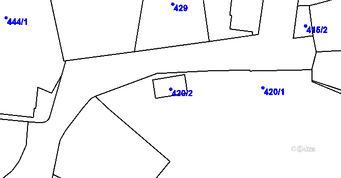 Parcela st. 420/2 v KÚ Kosmonosy, Katastrální mapa