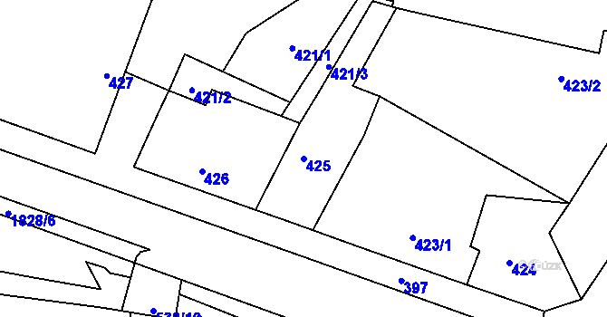 Parcela st. 425 v KÚ Kosmonosy, Katastrální mapa