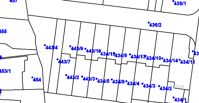 Parcela st. 434/15 v KÚ Kosmonosy, Katastrální mapa