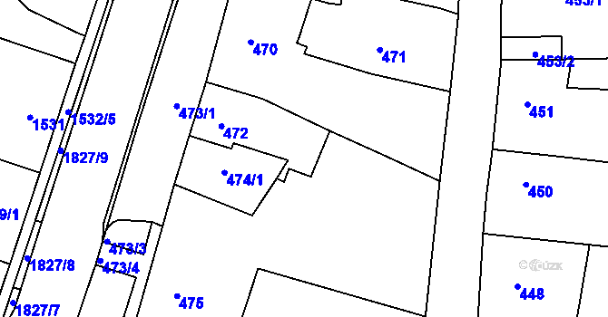 Parcela st. 474/2 v KÚ Kosmonosy, Katastrální mapa
