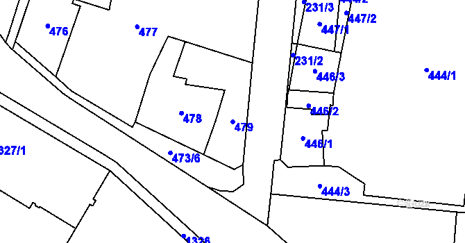 Parcela st. 479 v KÚ Kosmonosy, Katastrální mapa
