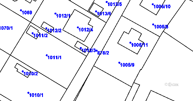 Parcela st. 878/2 v KÚ Kosmonosy, Katastrální mapa
