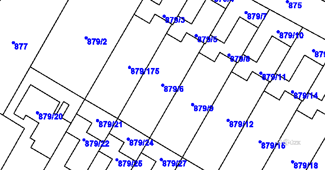 Parcela st. 879/6 v KÚ Kosmonosy, Katastrální mapa