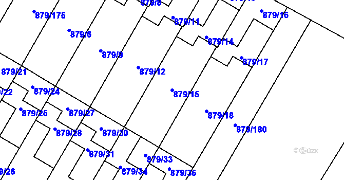 Parcela st. 879/15 v KÚ Kosmonosy, Katastrální mapa