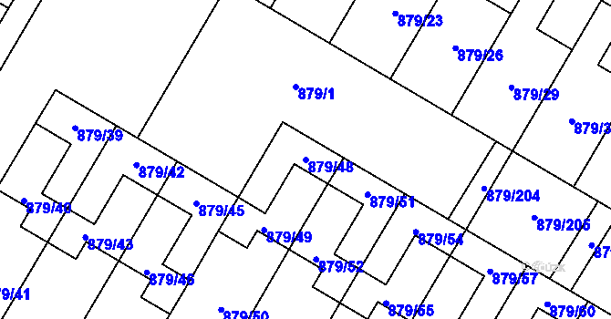 Parcela st. 879/48 v KÚ Kosmonosy, Katastrální mapa