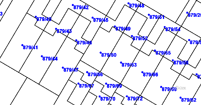 Parcela st. 879/50 v KÚ Kosmonosy, Katastrální mapa