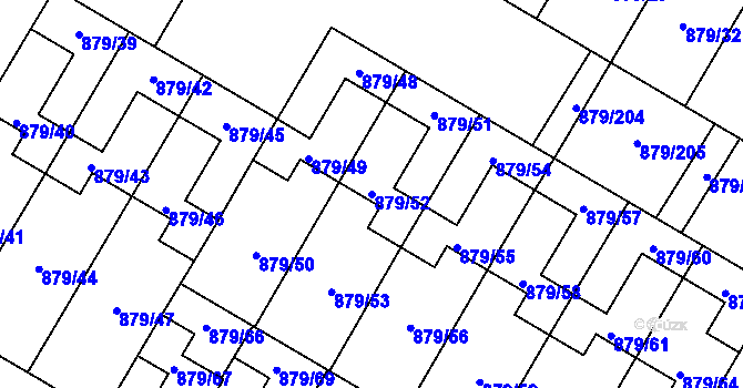 Parcela st. 879/52 v KÚ Kosmonosy, Katastrální mapa