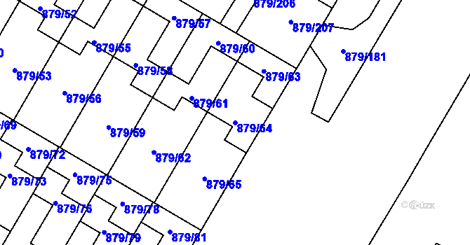 Parcela st. 879/64 v KÚ Kosmonosy, Katastrální mapa