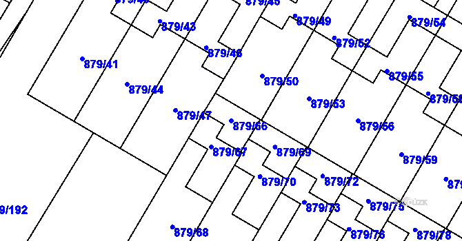 Parcela st. 879/66 v KÚ Kosmonosy, Katastrální mapa
