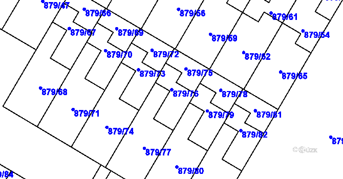 Parcela st. 879/76 v KÚ Kosmonosy, Katastrální mapa