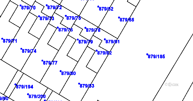 Parcela st. 879/82 v KÚ Kosmonosy, Katastrální mapa
