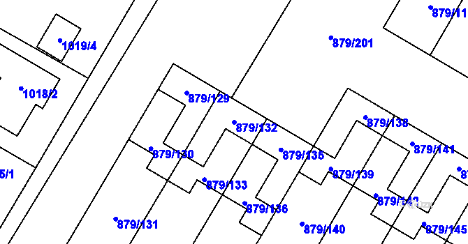 Parcela st. 879/132 v KÚ Kosmonosy, Katastrální mapa
