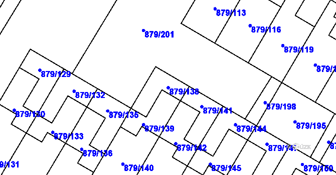 Parcela st. 879/138 v KÚ Kosmonosy, Katastrální mapa