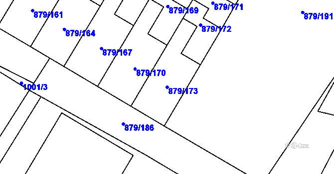 Parcela st. 879/173 v KÚ Kosmonosy, Katastrální mapa