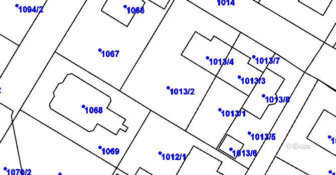 Parcela st. 1013/2 v KÚ Kosmonosy, Katastrální mapa