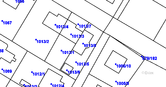 Parcela st. 1013/8 v KÚ Kosmonosy, Katastrální mapa