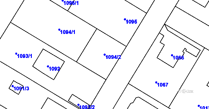 Parcela st. 1094/2 v KÚ Kosmonosy, Katastrální mapa