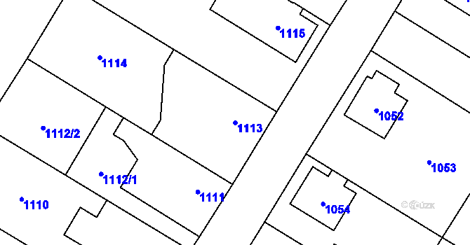 Parcela st. 1113 v KÚ Kosmonosy, Katastrální mapa