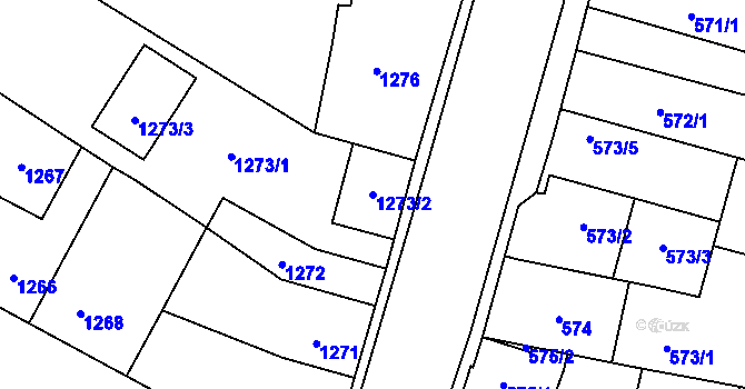 Parcela st. 1273/2 v KÚ Kosmonosy, Katastrální mapa