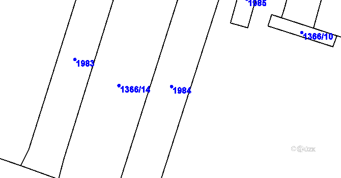 Parcela st. 1366/8 v KÚ Kosmonosy, Katastrální mapa