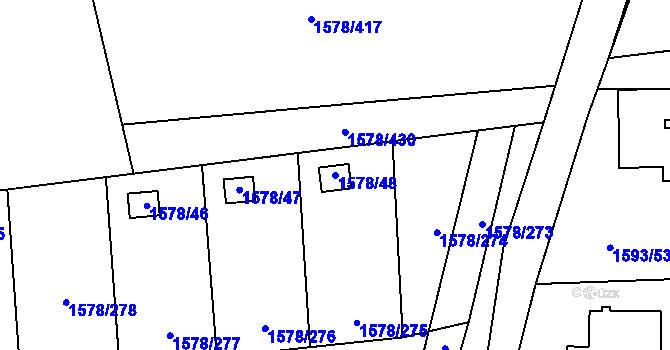 Parcela st. 1578/48 v KÚ Kosmonosy, Katastrální mapa