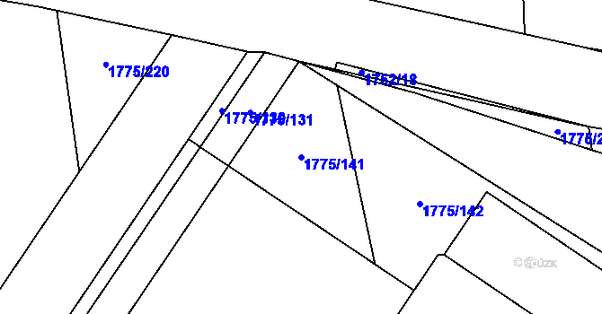 Parcela st. 1775/141 v KÚ Kosmonosy, Katastrální mapa