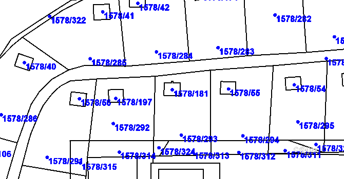 Parcela st. 1578/181 v KÚ Kosmonosy, Katastrální mapa