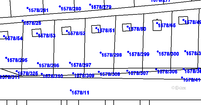 Parcela st. 1578/298 v KÚ Kosmonosy, Katastrální mapa