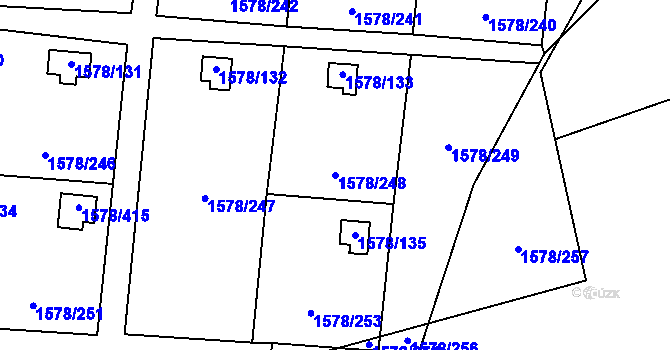 Parcela st. 1578/248 v KÚ Kosmonosy, Katastrální mapa